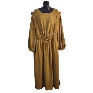 Who What Wear Dress Women's Dark Gold Long Wide Sleeve Dress Sz 2X NWT